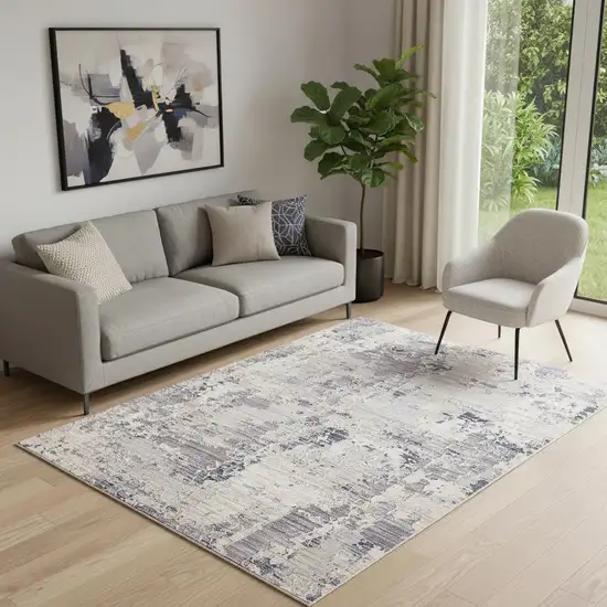 Gray Abstract Area Rug Photo 1