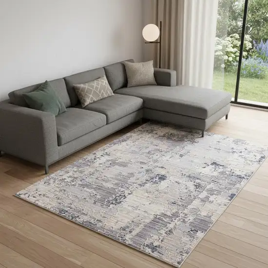 Gray Abstract Area Rug Photo 1