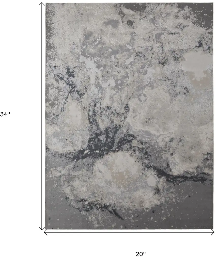 Gray Abstract Area Rug Photo 8