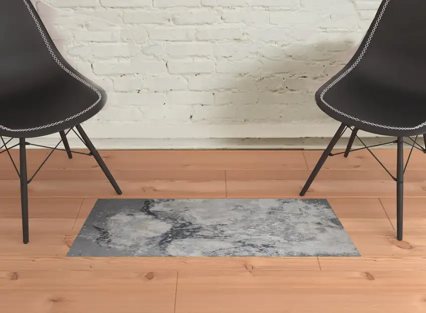 Gray Abstract Area Rug Photo 2
