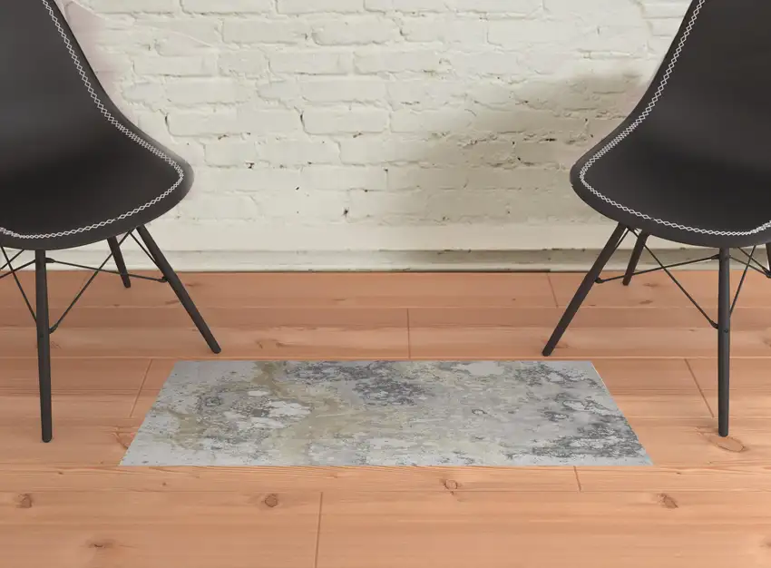 Gray Abstract Area Rug Photo 2