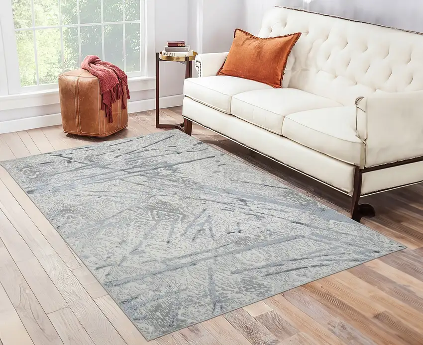 Gray Abstract Area Rug Photo 6