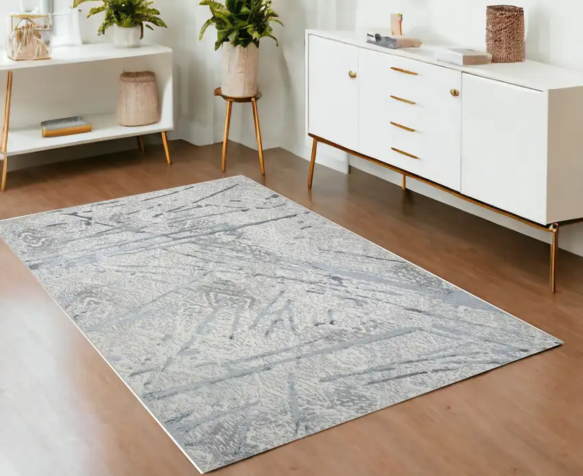 Gray Abstract Area Rug Photo 2