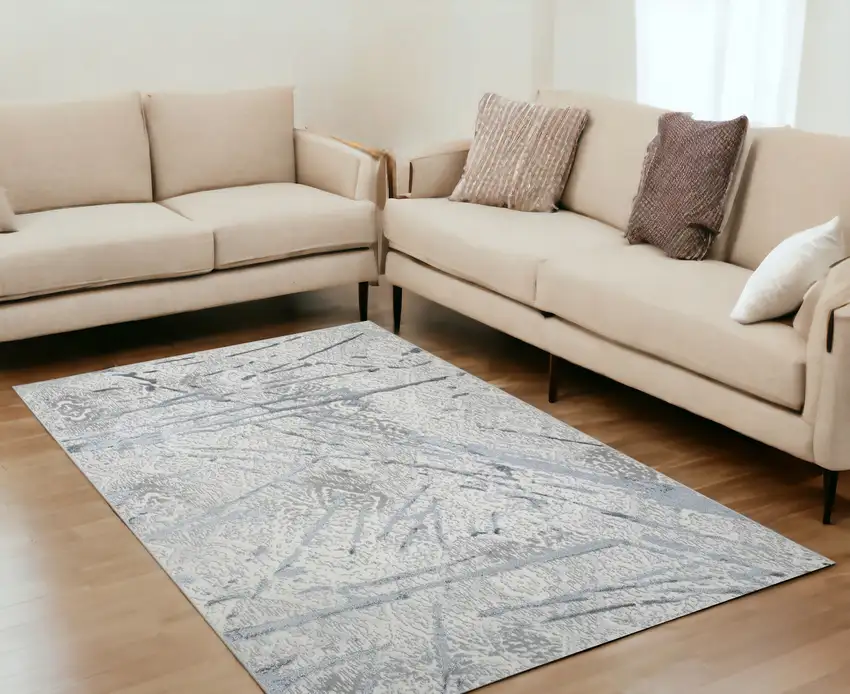 Gray Abstract Area Rug Photo 2