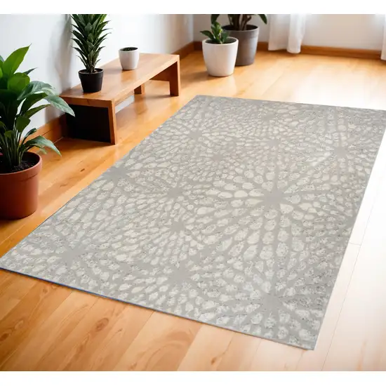 Gray Abstract Area Rug Photo 2