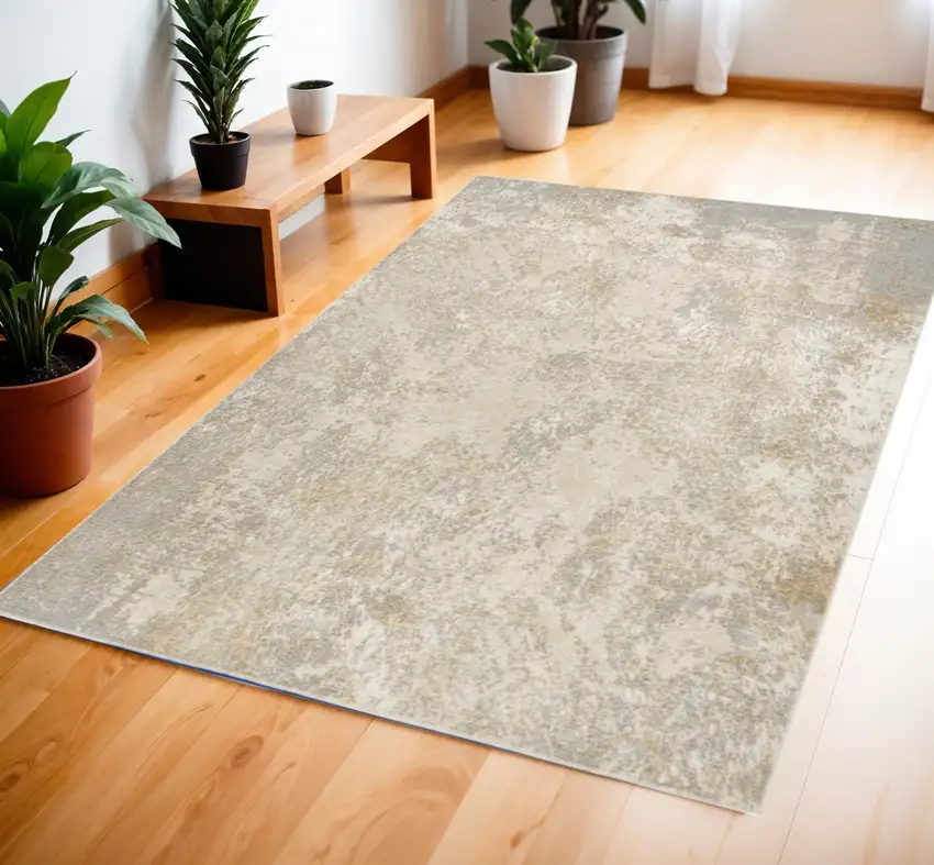 Gray Abstract Area Rug Photo 1