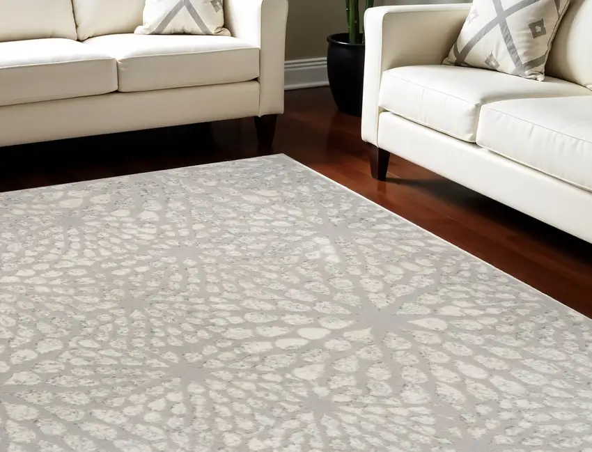 Gray Abstract Area Rug Photo 1