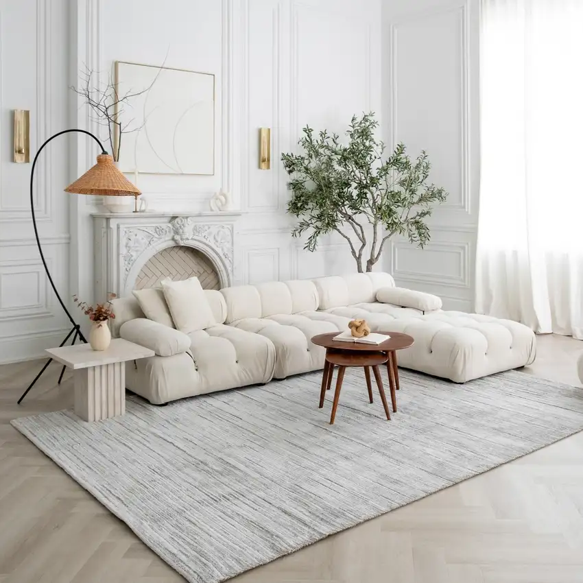 Gray Abstract Area Rug Photo 3