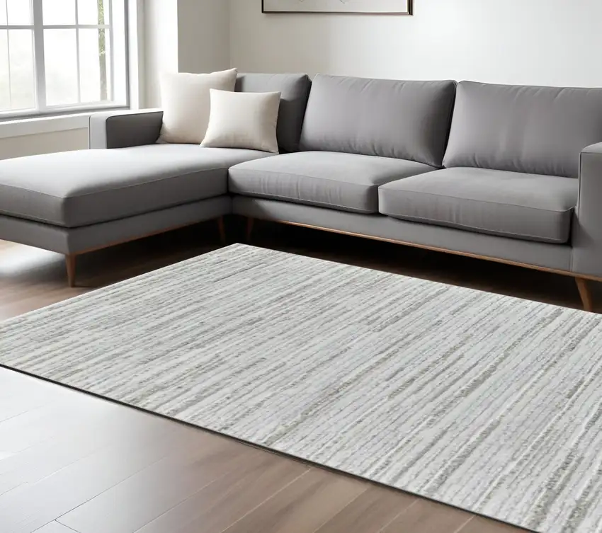 Gray Abstract Area Rug Photo 1