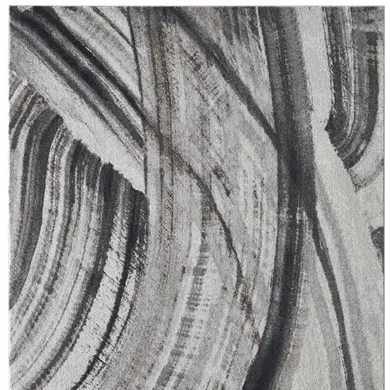 Gray and Ivory Abstract Area Rug Photo 5