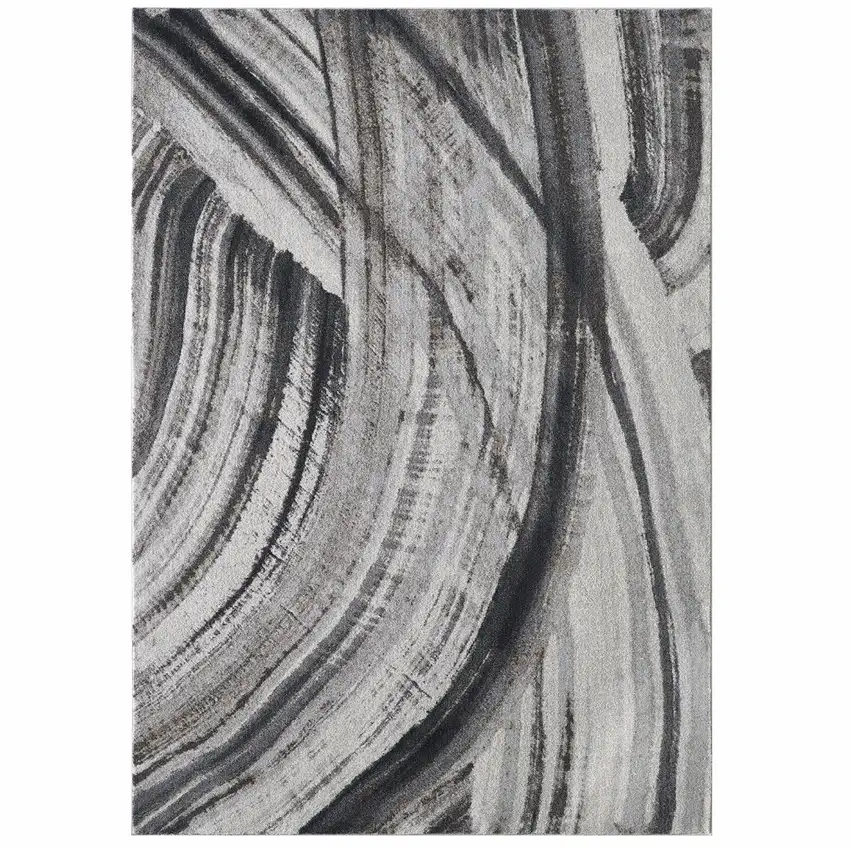 Gray Abstract Dhurrie Area Rug Photo 1