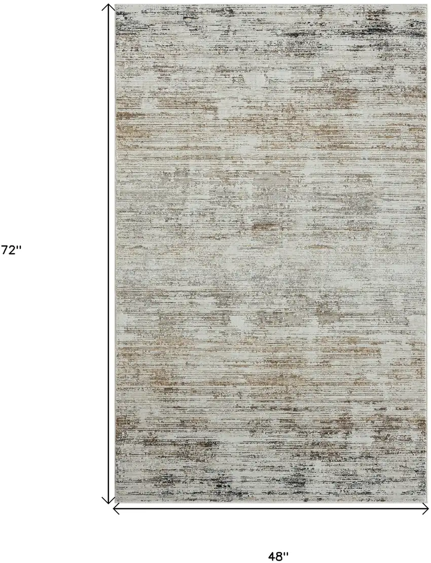 Gray Abstract Distressed Area Rug Photo 8