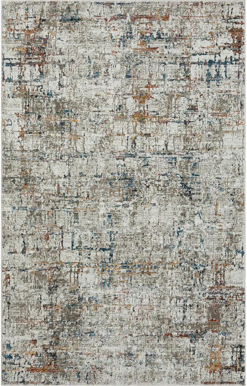 Gray Abstract Distressed Area Rug Photo 1