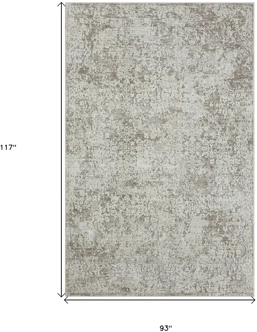 Gray Abstract Distressed Area Rug Photo 3