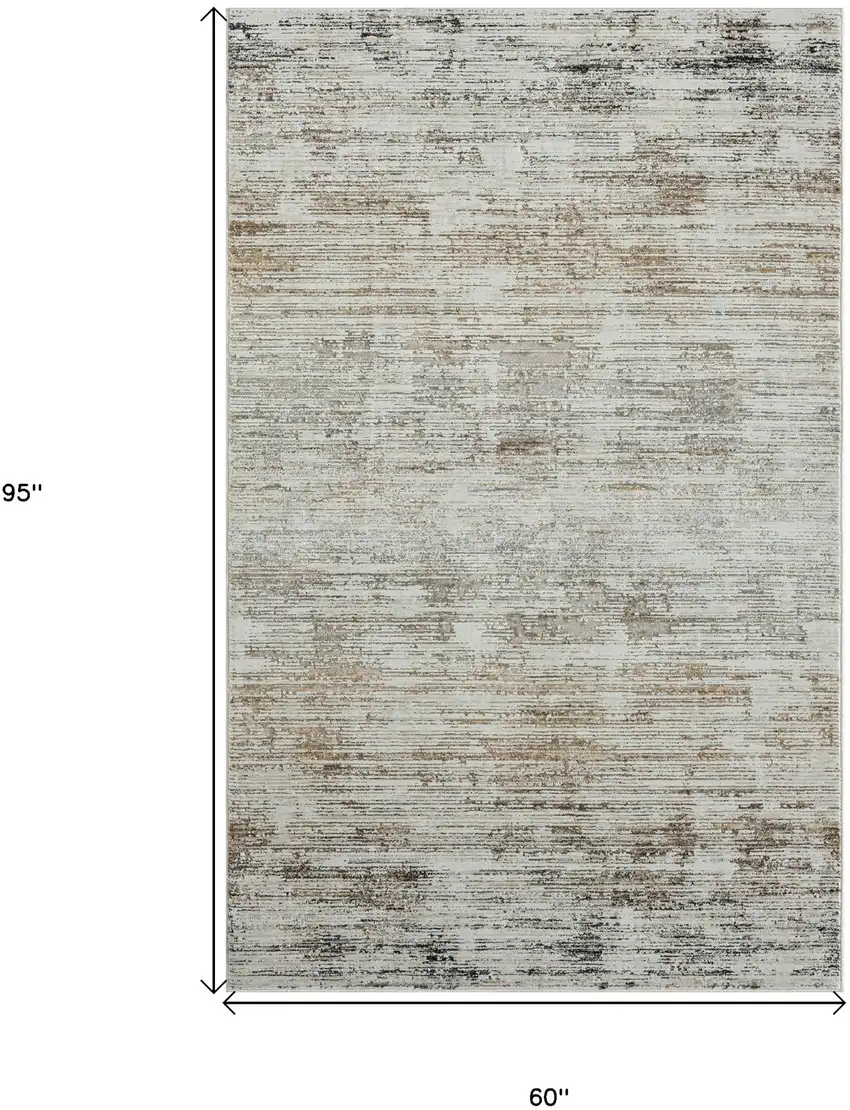 Gray Abstract Distressed Area Rug Photo 8