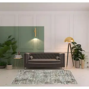 Photo of Gray Abstract Distressed Area Rug