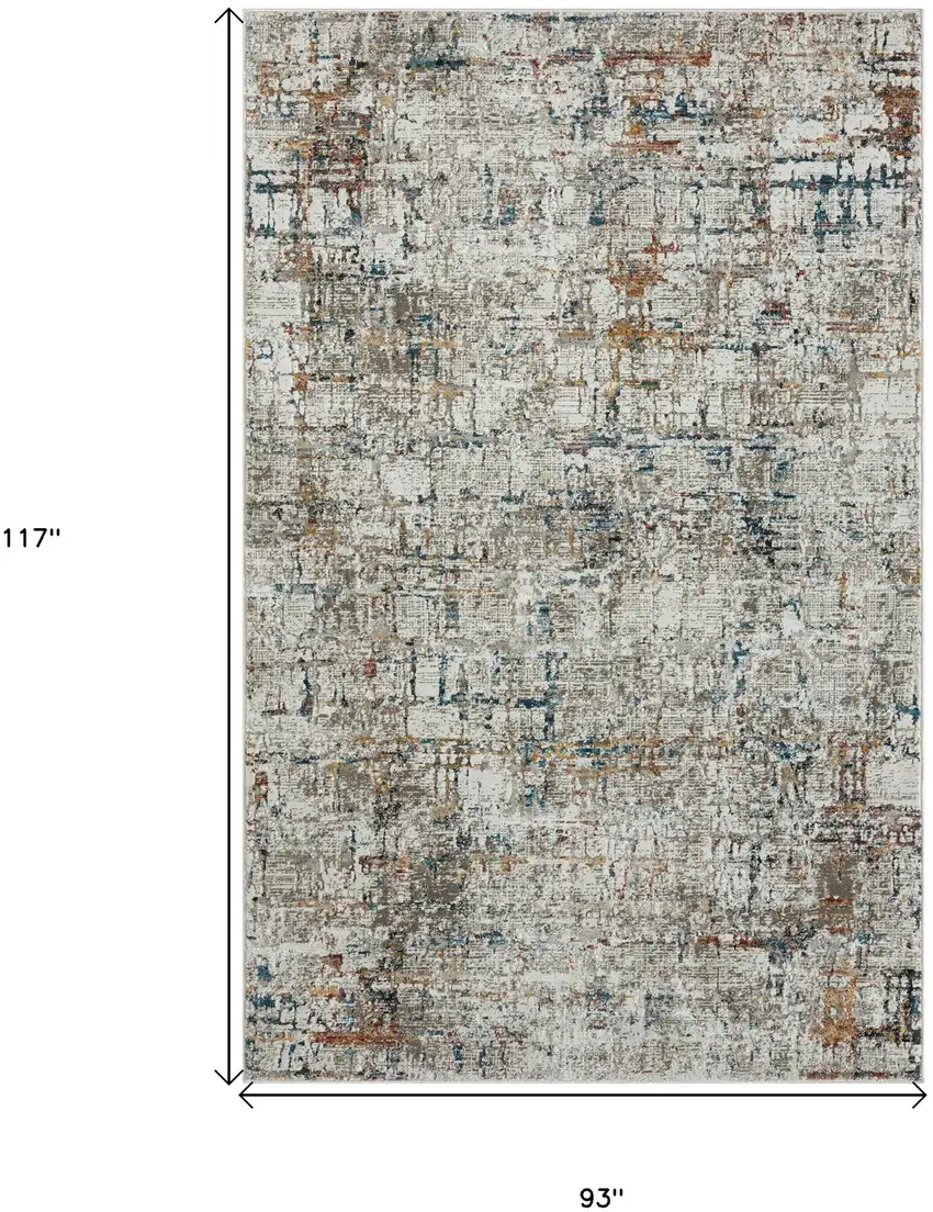 Gray Abstract Distressed Area Rug Photo 9