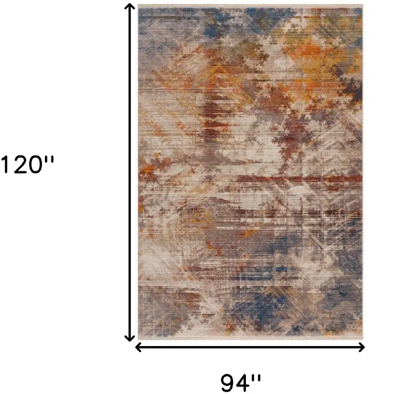 Gray Abstract Distressed Area Rug Photo 8