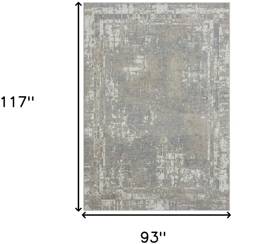 Gray Abstract Distressed Washable Area Rug Photo 7