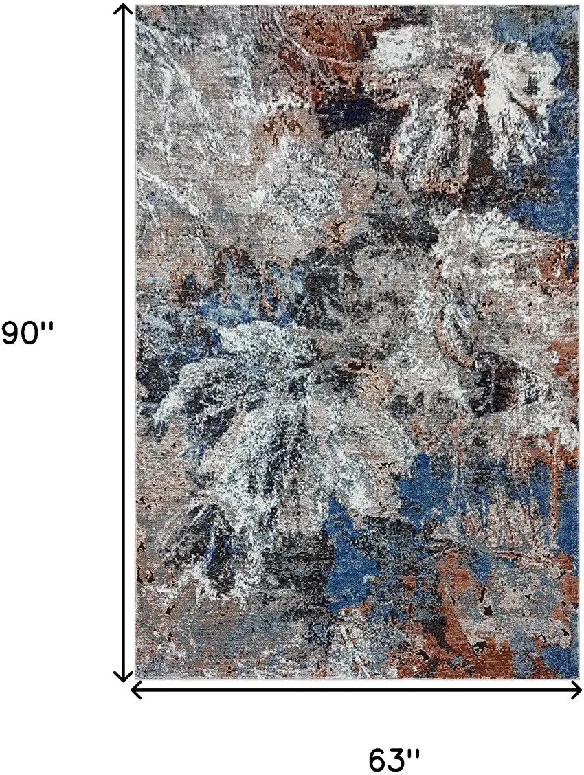 Gray Abstract Foliage Area Rug Photo 4