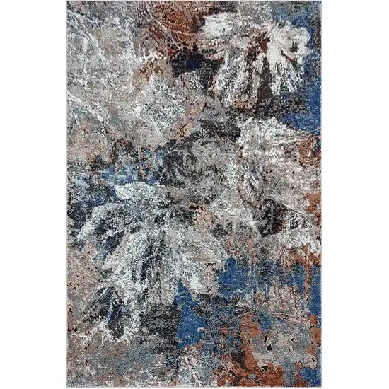 Gray Abstract Foliage Area Rug Photo 2