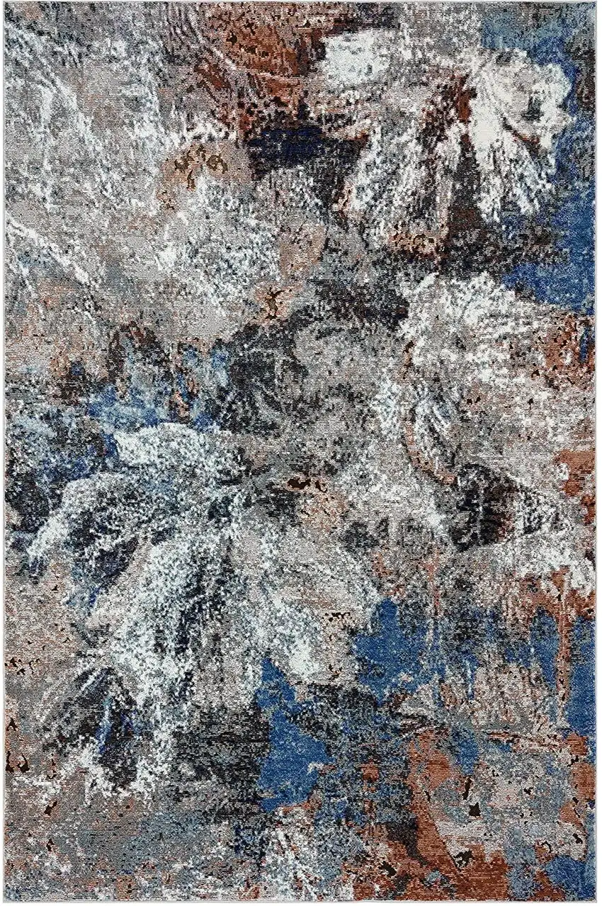 Gray Abstract Foliage Area Rug Photo 2