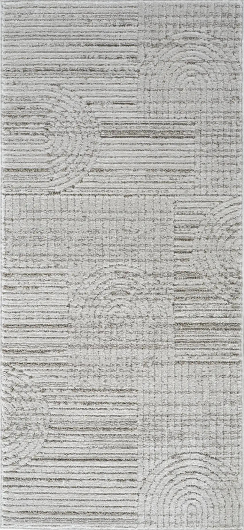 Gray and Ivory Abstract Distressed Area Rug Photo 2