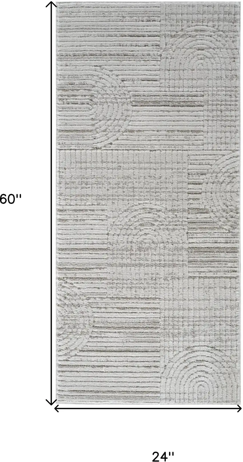 Gray and Ivory Abstract Distressed Area Rug Photo 7