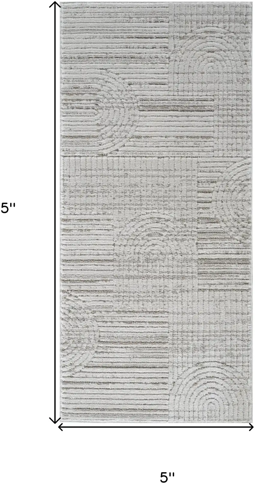 Gray Abstract Geometric Distressed Area Rug Photo 3