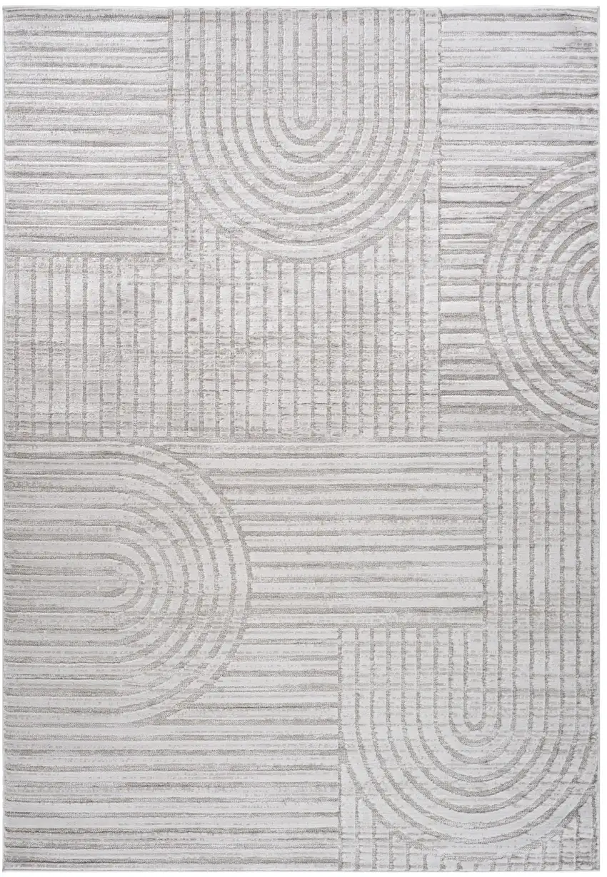 Gray Abstract Geometric Distressed Area Rug Photo 2