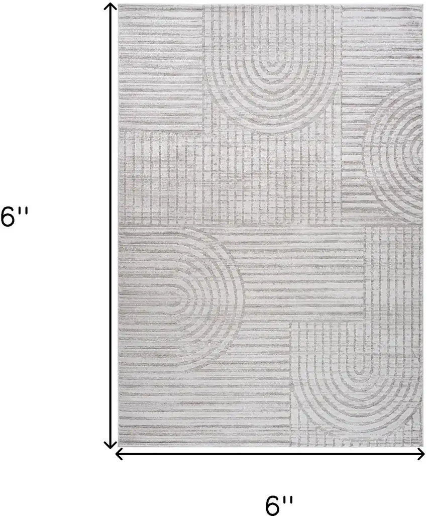 Gray Abstract Geometric Distressed Area Rug Photo 3