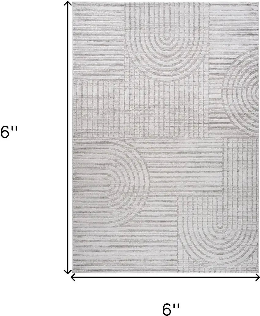 Gray Abstract Geometric Distressed Area Rug Photo 3