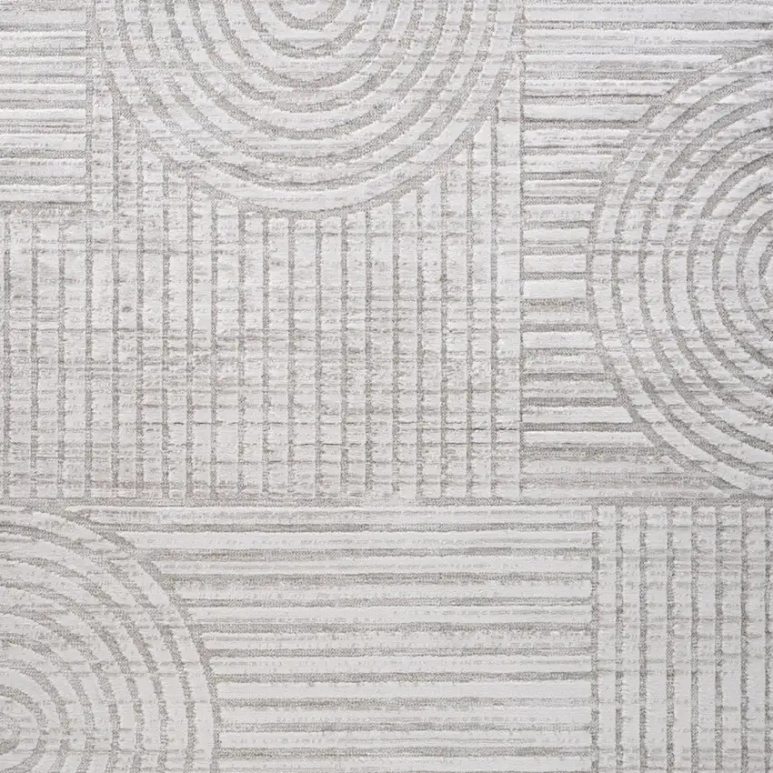 Gray Abstract Geometric Distressed Area Rug Photo 6