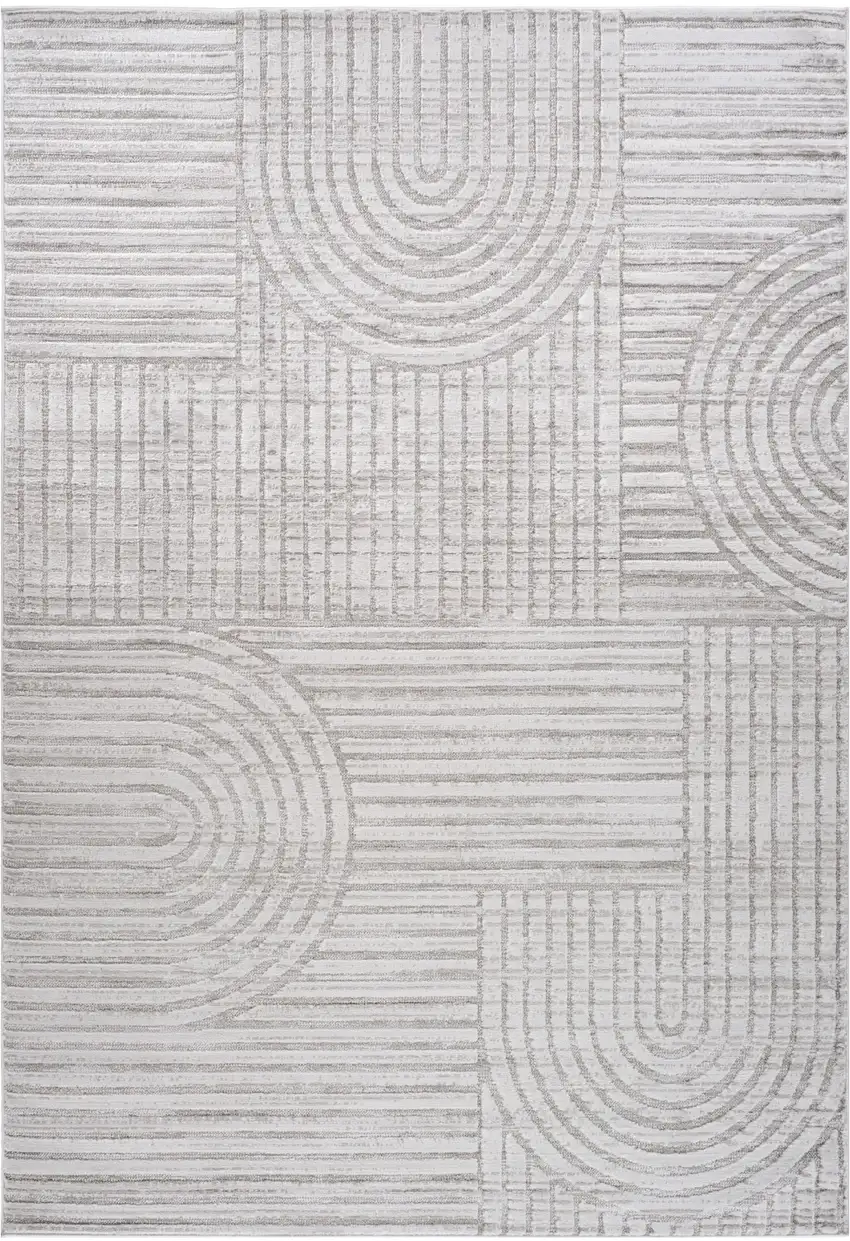 Gray Abstract Geometric Distressed Area Rug Photo 2