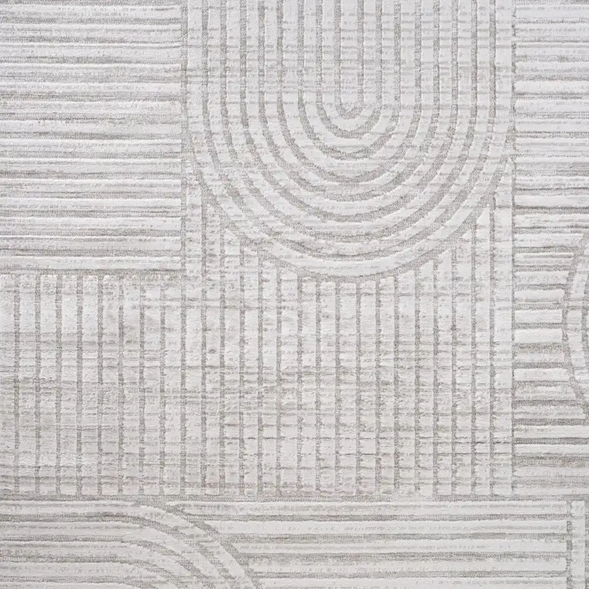 Gray Abstract Geometric Distressed Area Rug Photo 6