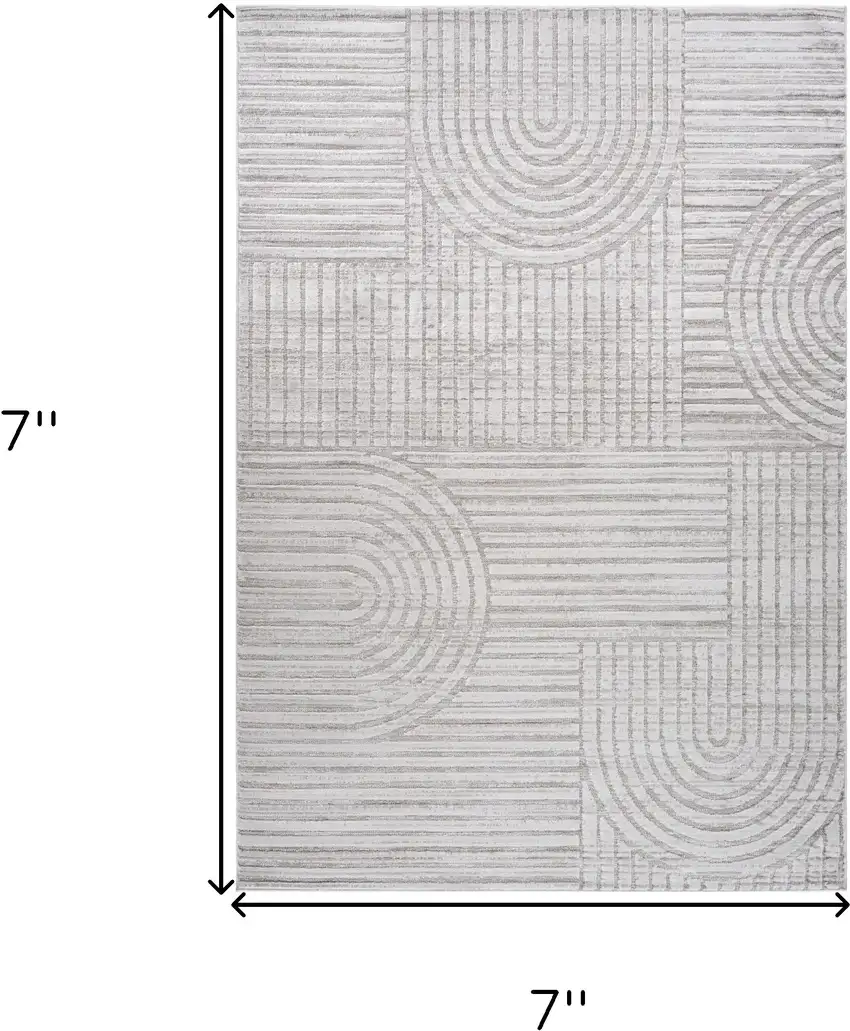 Gray Abstract Geometric Distressed Area Rug Photo 3