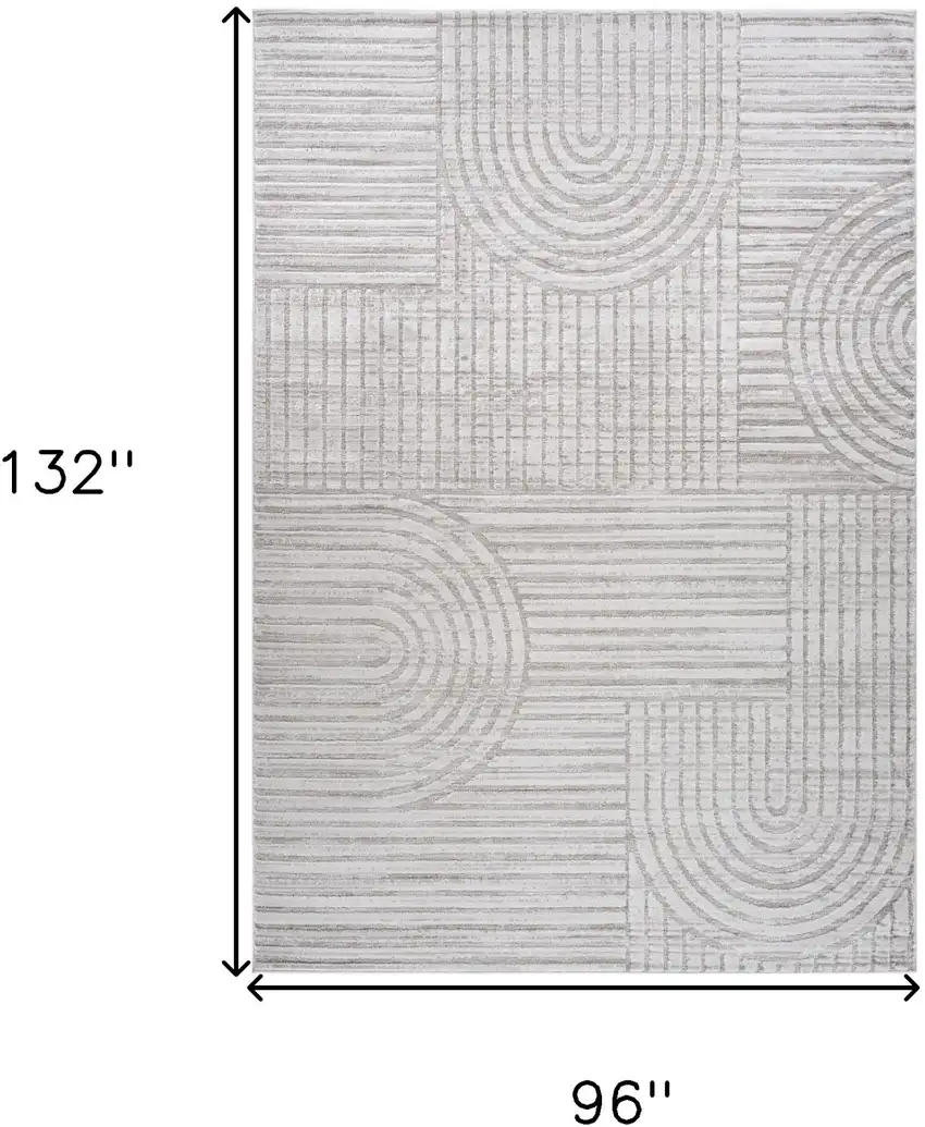 Gray and Ivory Abstract Distressed Area Rug Photo 8