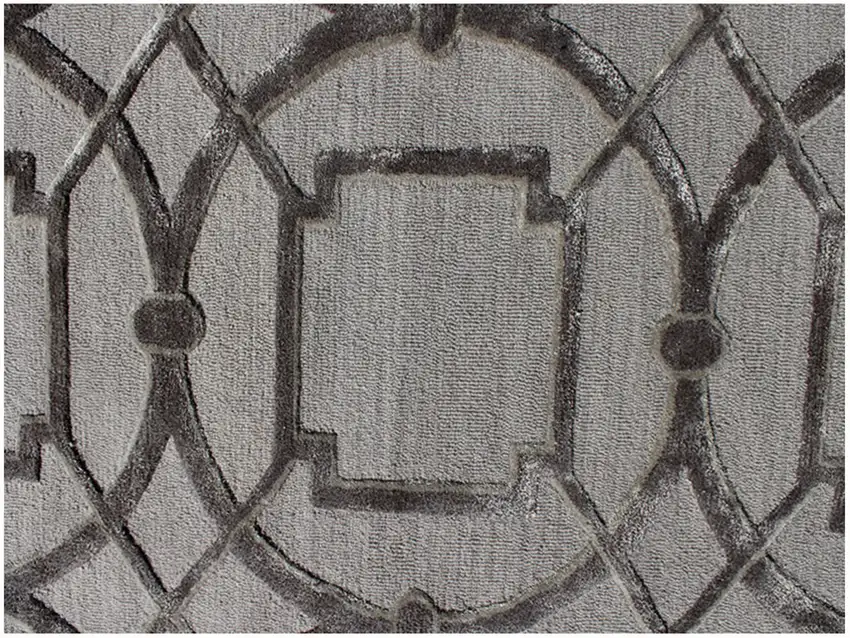 Gray Abstract Geometric Hand Tufted Non Skid Area Rug Photo 6
