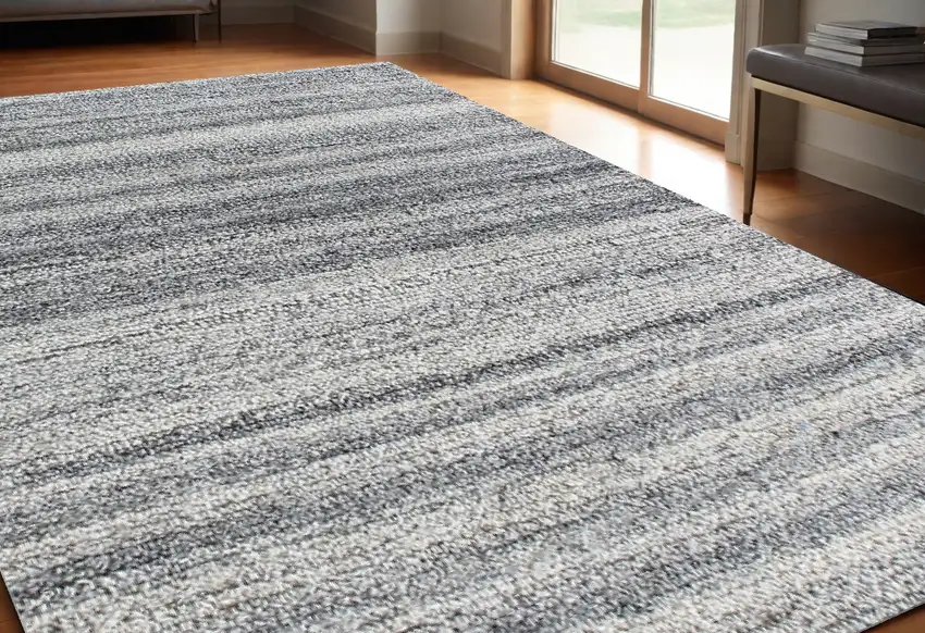 Gray Abstract Hand Tufted Non Skid Area Rug Photo 1