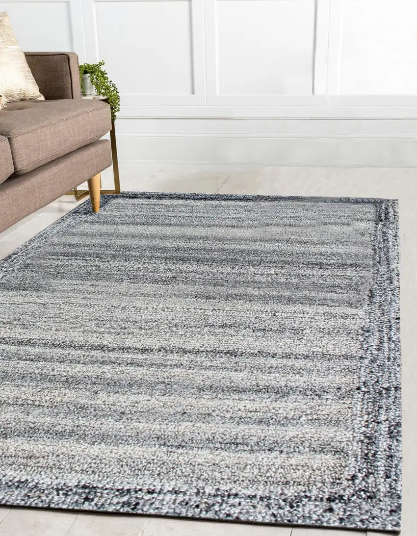 Gray Abstract Hand Tufted Non Skid Area Rug Photo 9