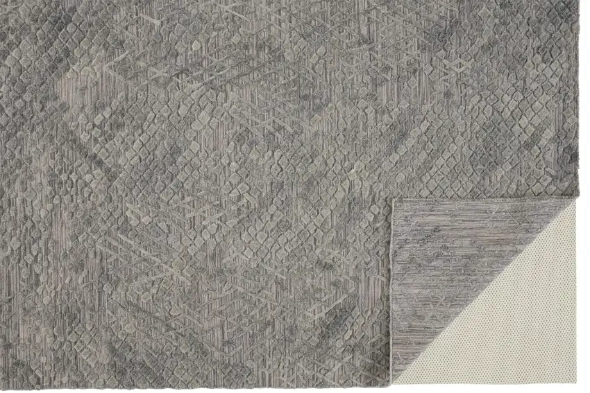 Gray Abstract Hand Woven Area Rug Photo 7