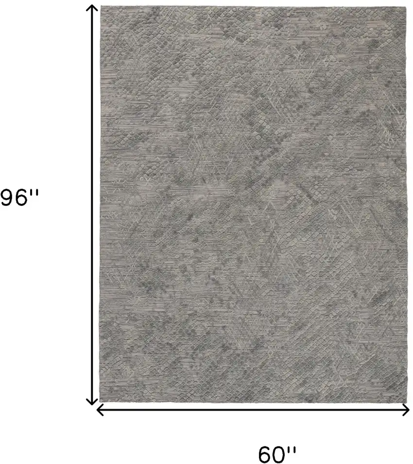 Gray Abstract Hand Woven Area Rug Photo 10