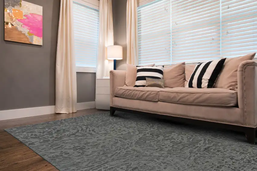 Gray Abstract Hand Woven Area Rug Photo 5