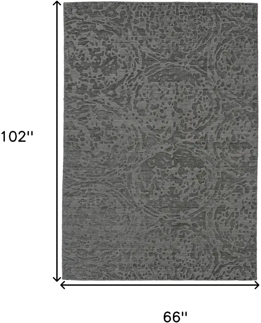 Gray Abstract Hand Woven Area Rug Photo 3