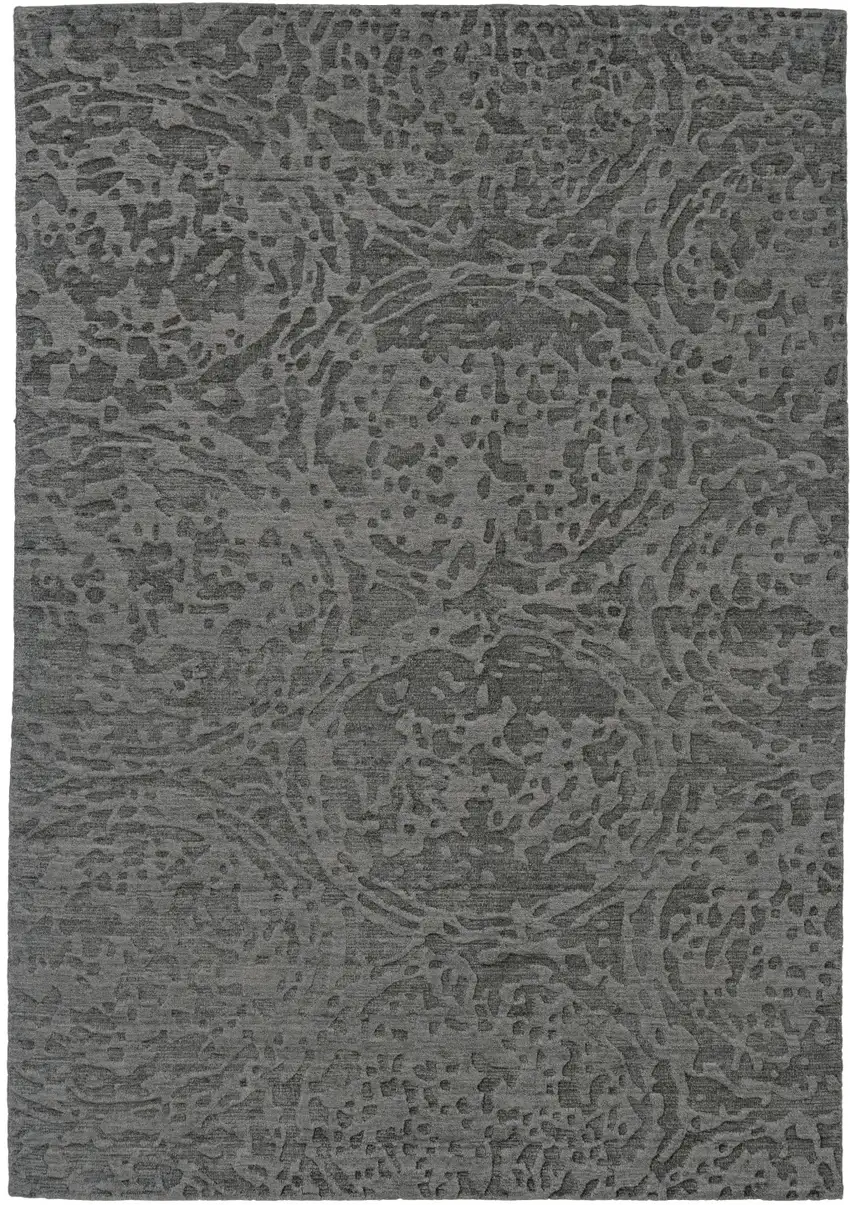 Gray Abstract Hand Woven Area Rug Photo 2