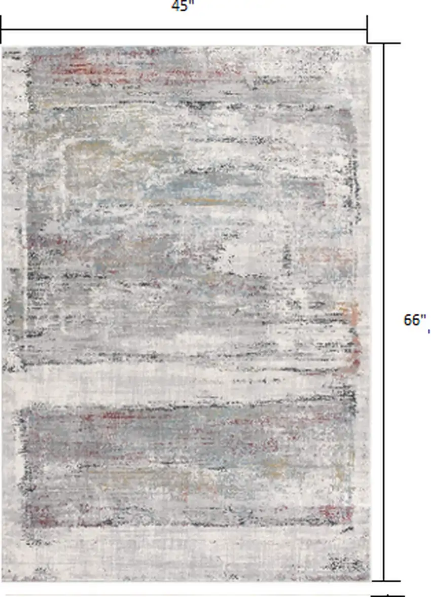 Gray Abstract Irregular Blocks Area Rug Photo 2