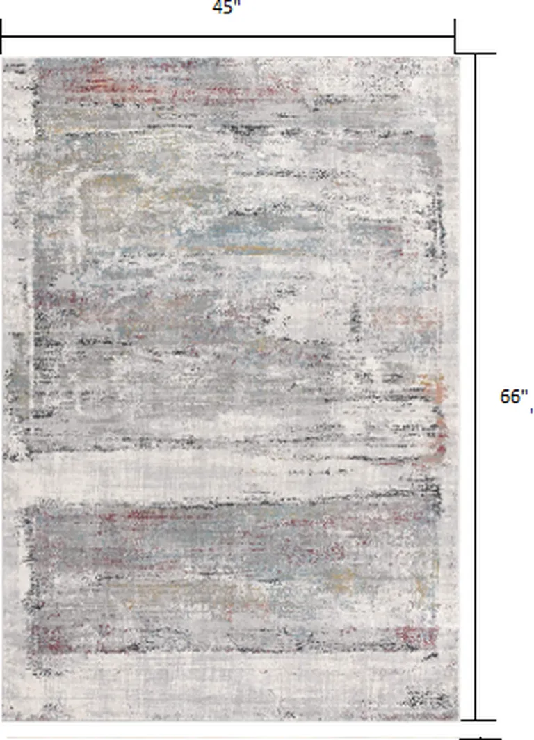 Gray Abstract Irregular Blocks Area Rug Photo 2