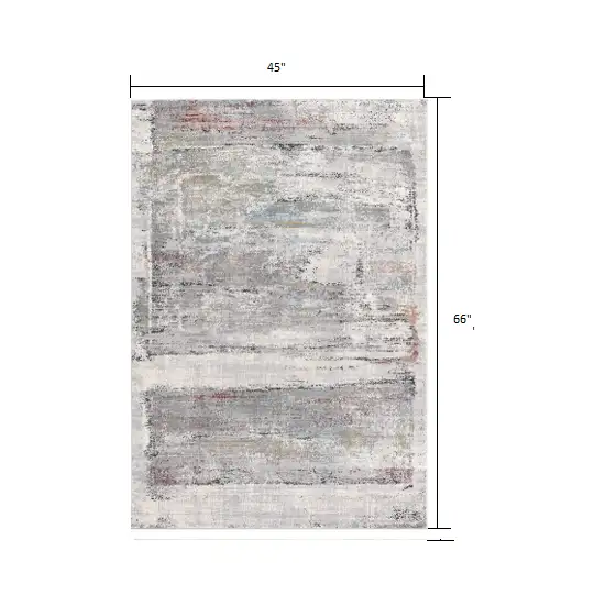 Gray Abstract Irregular Blocks Area Rug Photo 2