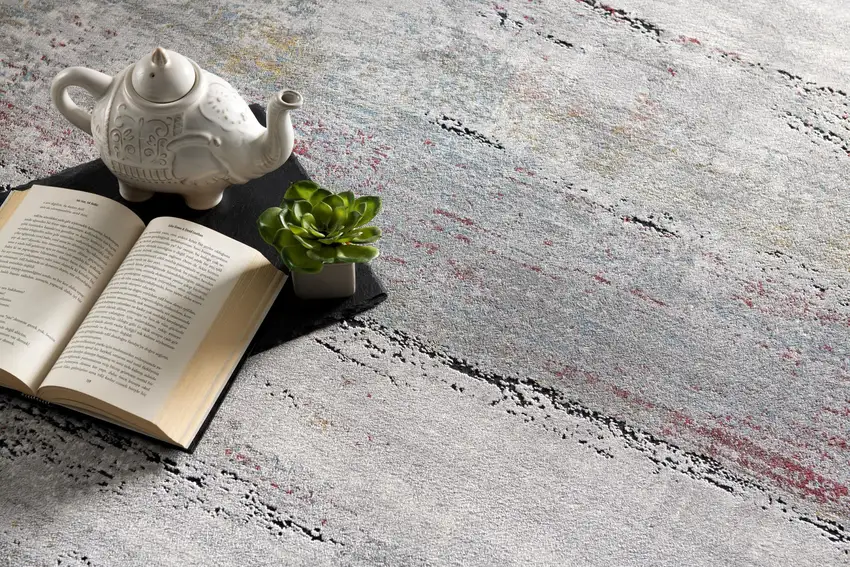 Gray Abstract Irregular Blocks Area Rug Photo 9