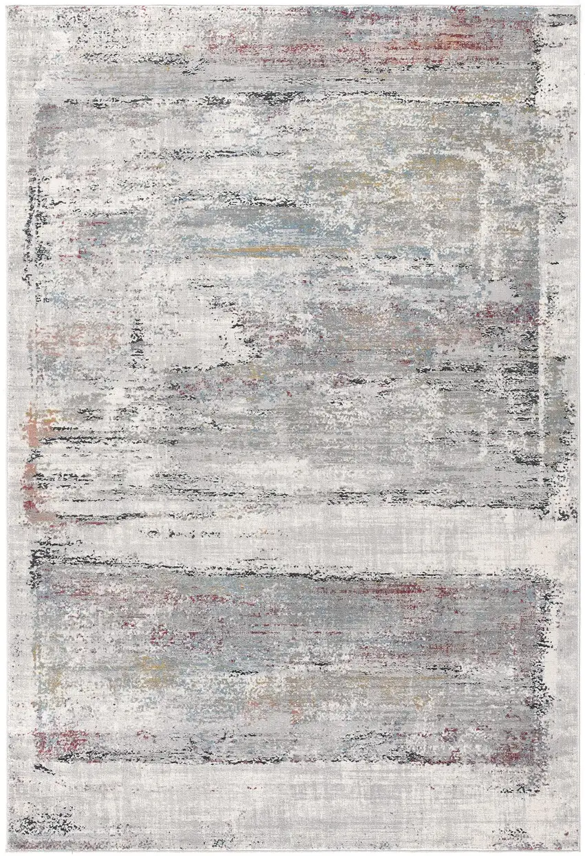 Gray Abstract Irregular Blocks Area Rug Photo 3
